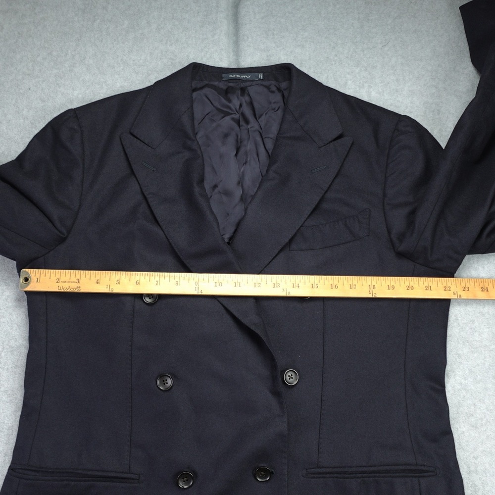 SuitSupply Suit Jacket 46R Pants 38R Navy Havana Double Breasted HL Braddon Wool - Picture 8 of 16